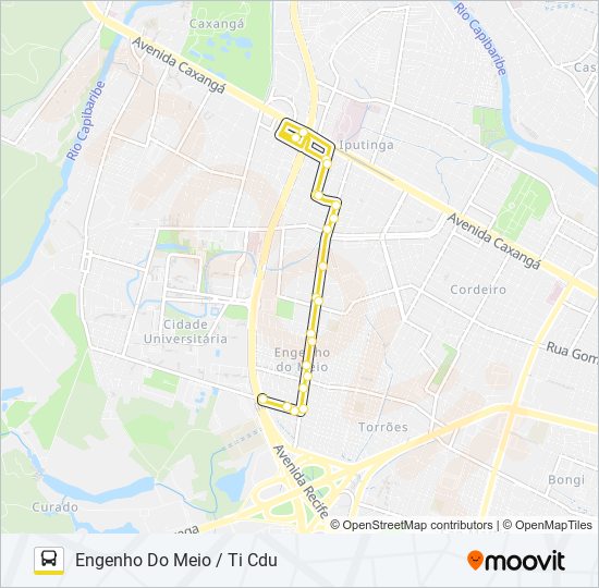 Mapa da linha 2423 ENGENHO DO MEIO / TI CDU de ônibus