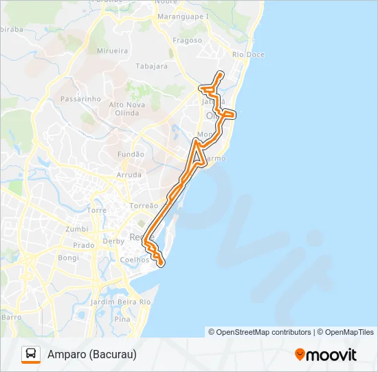 1975 AMPARO (BACURAU) Bus Line Map