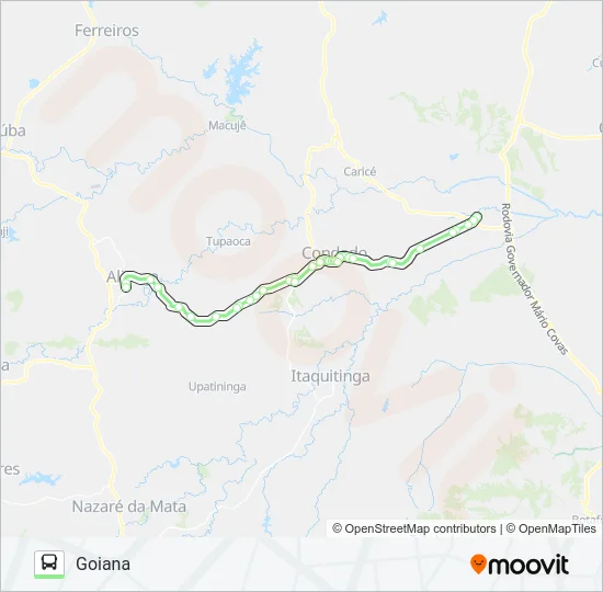 19005 GOIANA - ALIANÇA Bus Line Map