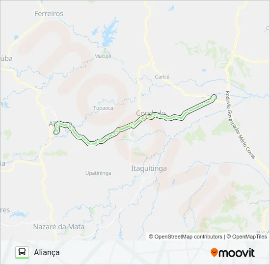 19005 GOIANA - ALIANÇA Bus Line Map