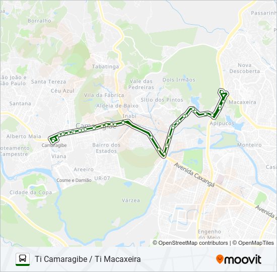 Mapa de 2490 TI CAMARAGIBE / TI MACAXEIRA de autobús