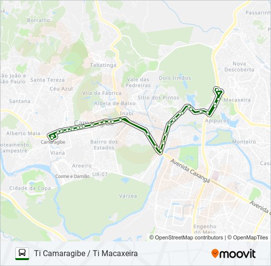 2490 TI CAMARAGIBE / TI MACAXEIRA bus Line Map