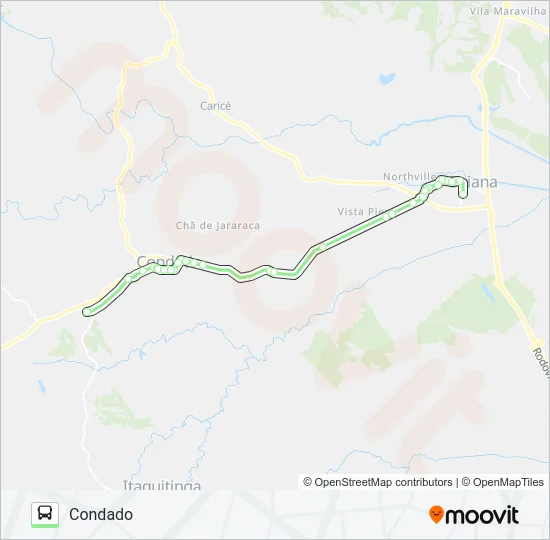 19003 GOIANA - CONDADO Bus Line Map
