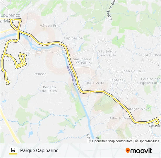 2492 PARQUE CAPIBARIBE / TI CAMARAGIBE Bus Line Map