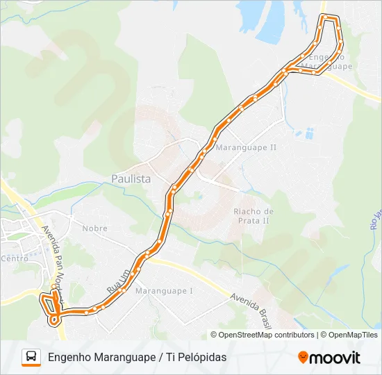 1955 ENGENHO MARANGUAPE / TI PELÓPIDAS Bus Line Map