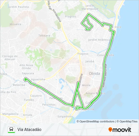 881 TI XAMBÁ / RIO DOCE (AV. GETÚLIO VARGAS) Bus Line Map