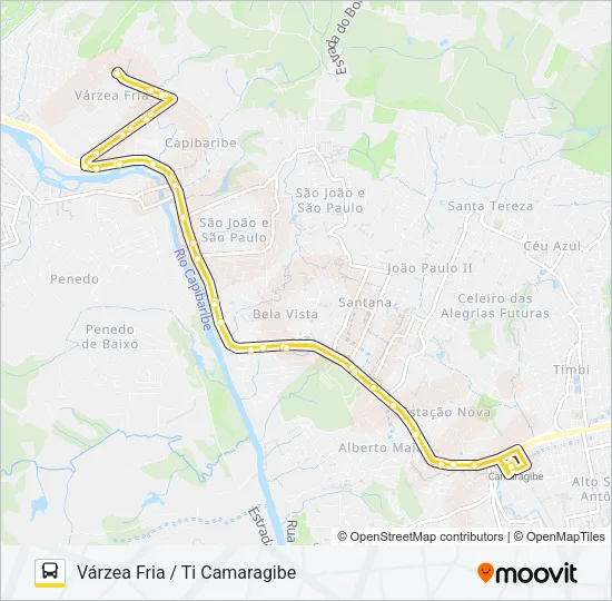 2487 VÁRZEA FRIA / TI CAMARAGIBE Bus Line Map