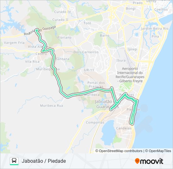 J405 JABOATÃO / PIEDADE bus Line Map