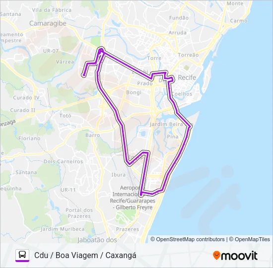 2040 CDU / BOA VIAGEM / CAXANGÁ Bus Line Map