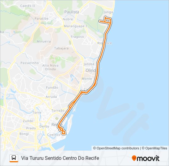 Mapa da linha 1993 CONJUNTO PRAIA DO JANGA de ônibus