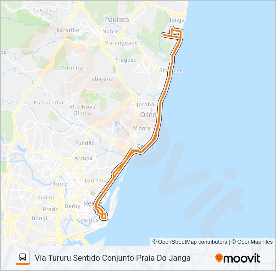 1993 CONJUNTO PRAIA DO JANGA Bus Line Map