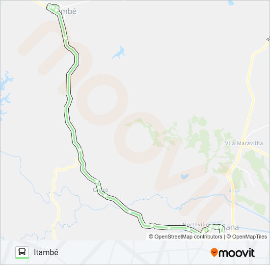Mapa da linha 19009 GOIANA - ITAMBÉ de ônibus