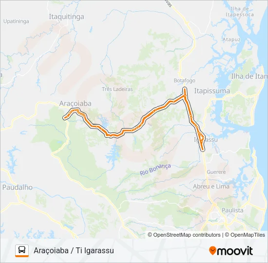 1903 ARAÇOIABA / TI IGARASSU Bus Line Map
