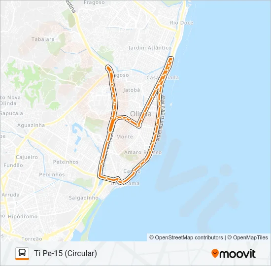 1940 TI PE-15 (CIRCULAR) Bus Line Map