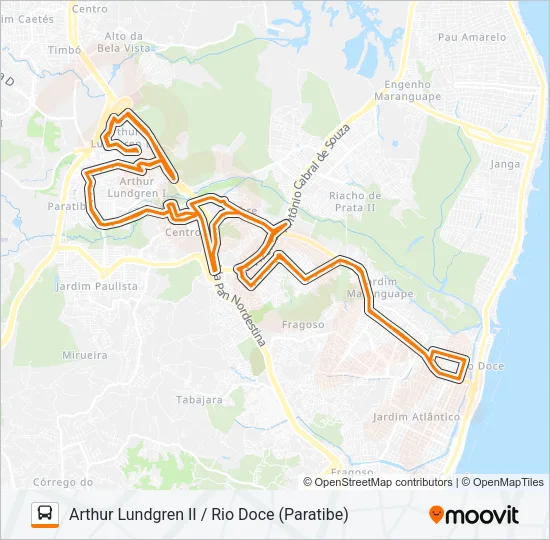 1996 ARTHUR LUNDGREN II / RIO DOCE (PARATIBE) Bus Line Map