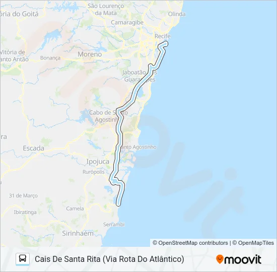 195 RECIFE / PORTO DE GALINHAS (OPCIONAL) Bus Line Map