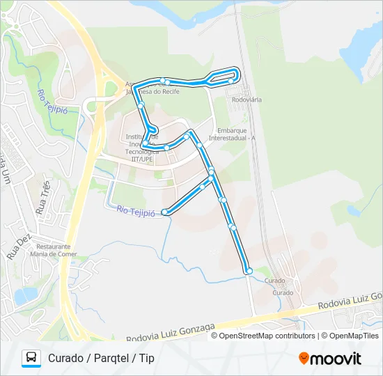 C201 CURADO / PARQTEL / TIP Bus Line Map