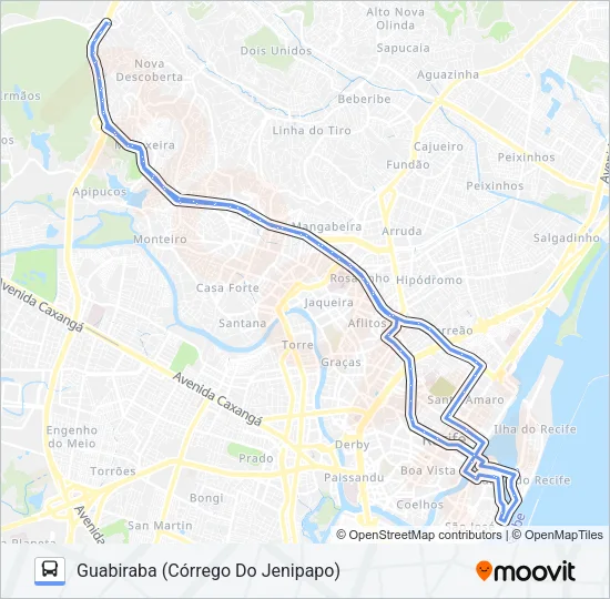 642 GUABIRABA (CÓRREGO DO JENIPAPO) Bus Line Map