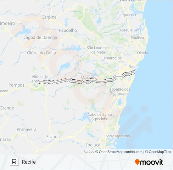 808 VITÓRIA - RECIFE (VIA JABOATÃO) Bus Line Map