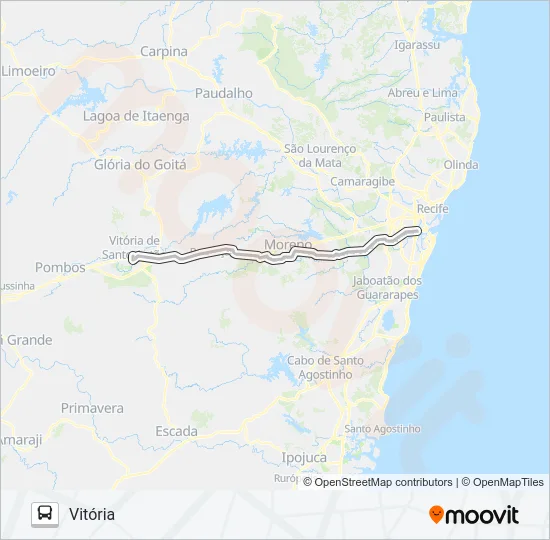 808 VITÓRIA - RECIFE (VIA JABOATÃO) Bus Line Map