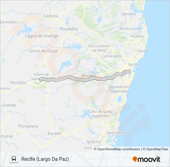 808 VITÓRIA - RECIFE (VIA JABOATÃO) Bus Line Map