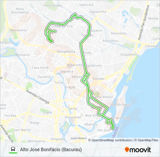 745 ALTO JOSÉ BONIFÁCIO (BACURAU) Bus Line Map