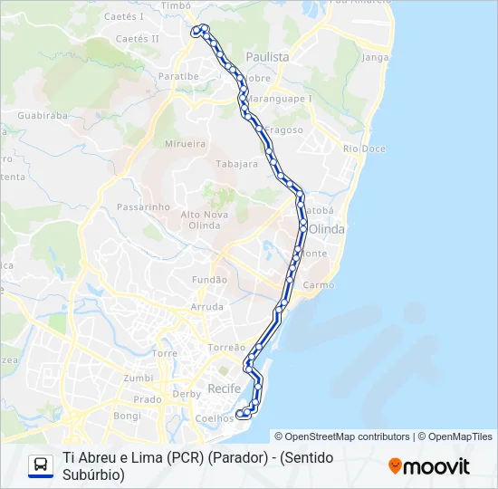 1062 TI ABREU E LIMA (PCR) (PARADOR) Bus Line Map
