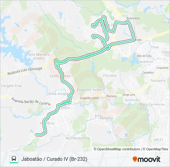 J413 JABOATÃO / CURADO IV (BR-232) Bus Line Map