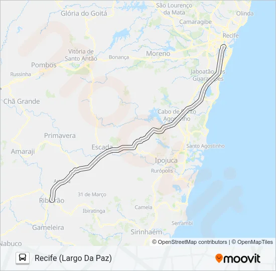 11230 RECIFE - RIBEIRÃO Bus Line Map
