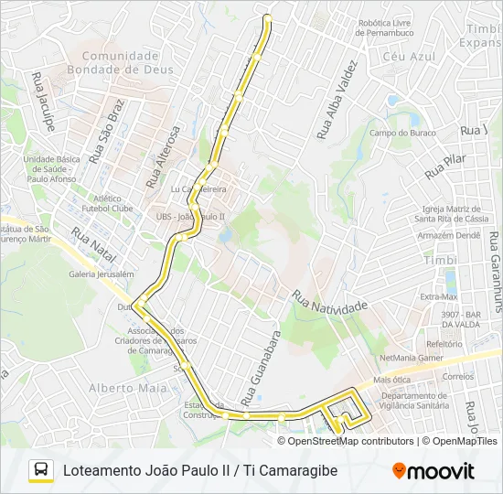 2473 LOTEAMENTO JOÃO PAULO II / TI CAMARAGIBE Bus Line Map