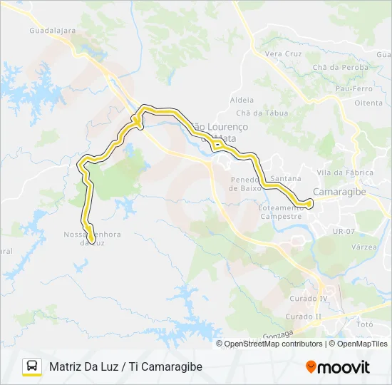 2419 MATRIZ DA LUZ / TI CAMARAGIBE Bus Line Map
