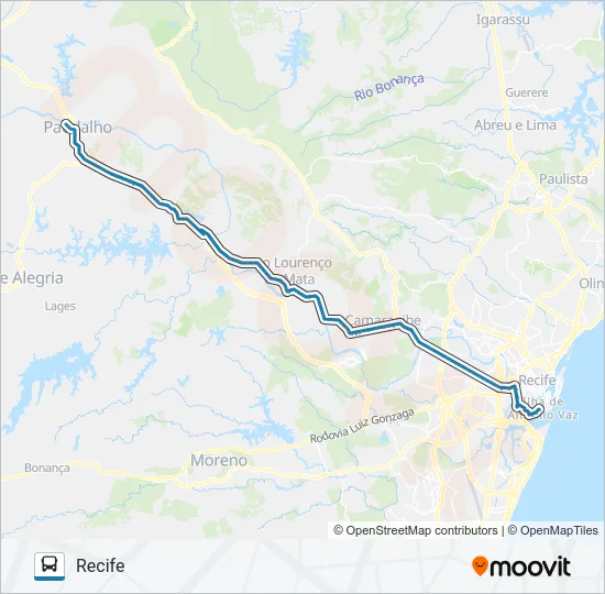 031 RECIFE - PAUDALHO Bus Line Map