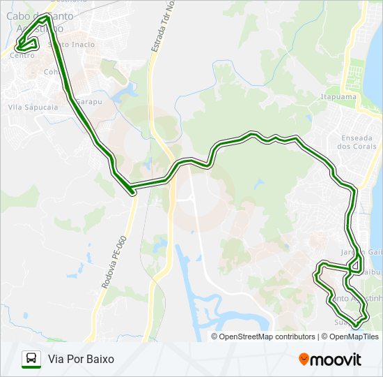 Mapa da linha 123 GAIBU - SUAPE de ônibus