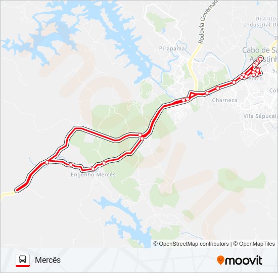 001 CABO - MERCÊS bus Line Map