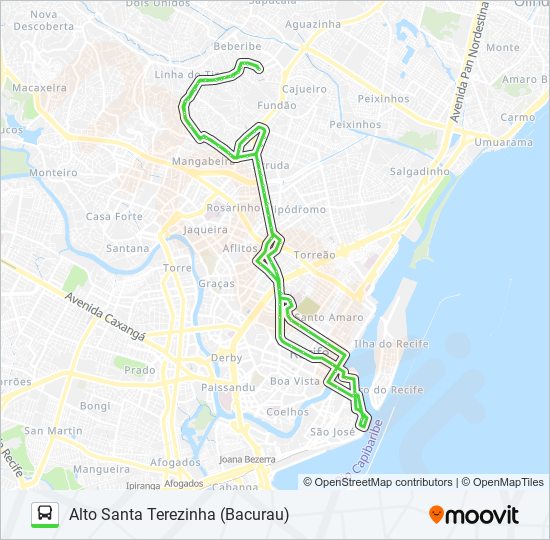 Mapa da linha 715 ALTO SANTA TEREZINHA (BACURAU) de ônibus