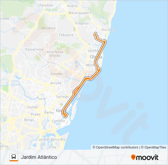 1974 JARDIM ATLÂNTICO Bus Line Map