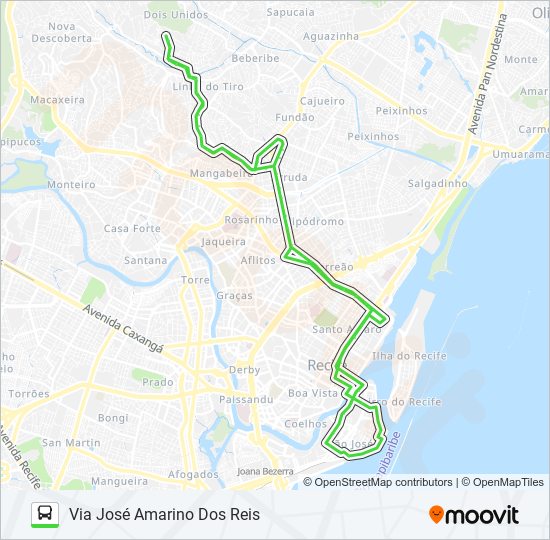 Mapa da linha 742 LINHA DO TIRO de ônibus