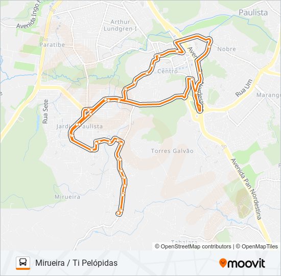 1943 MIRUEIRA / TI PELÓPIDAS bus Line Map