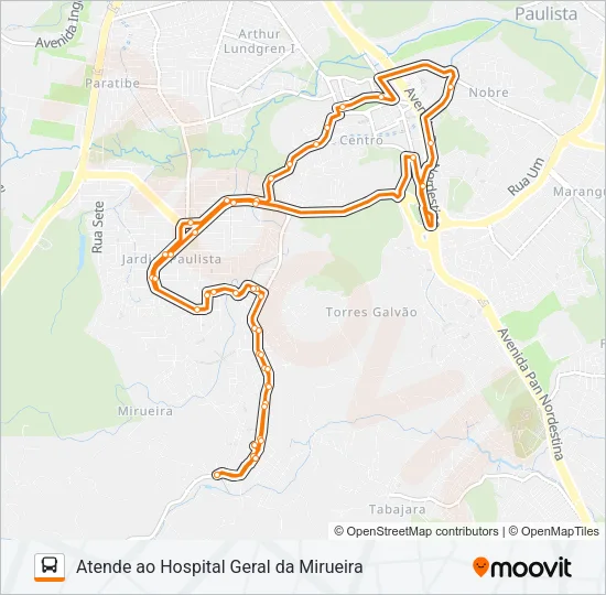 1943 MIRUEIRA / TI PELÓPIDAS Bus Line Map