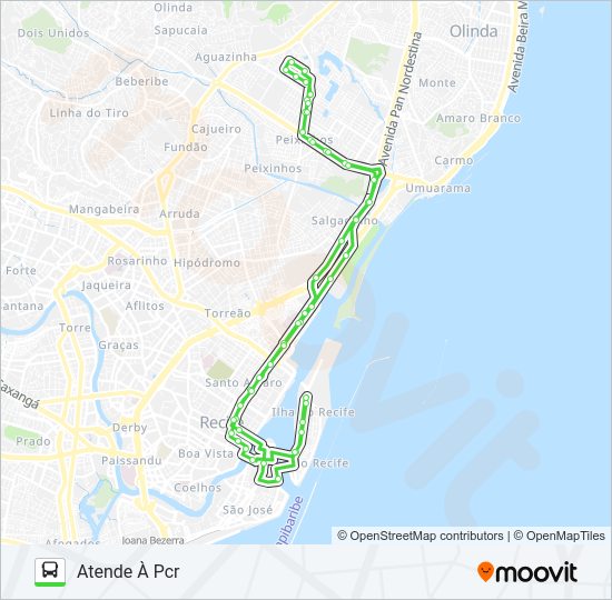 Mapa da linha 824 JARDIM BRASIL II (CRUZ CABUGÁ) de ônibus