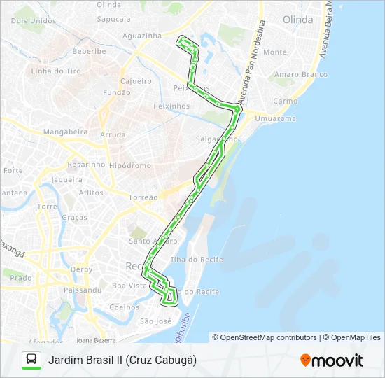 824 JARDIM BRASIL II (CRUZ CABUGÁ) Bus Line Map