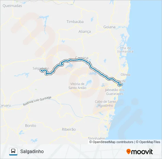 053 RECIFE - SALGADINHO Bus Line Map