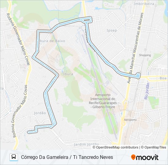 Mapa da linha 125 CÓRREGO DA GAMELEIRA / TI TANCREDO NEVES de ônibus