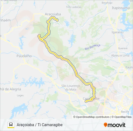 2463 ARAÇOIABA / TI CAMARAGIBE Bus Line Map