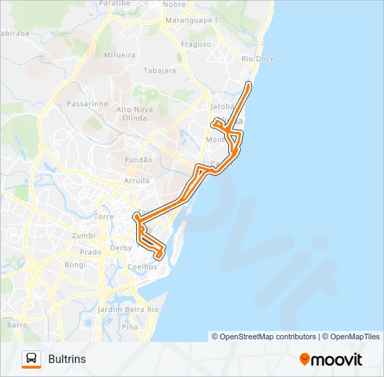 1972 BULTRINS Bus Line Map