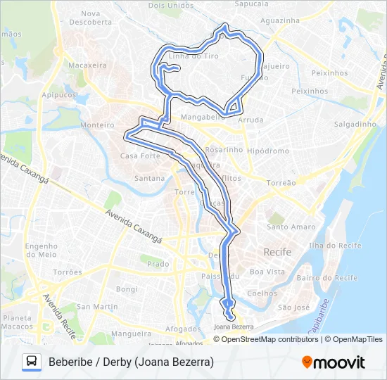 710 BEBERIBE / DERBY (JOANA BEZERRA) Bus Line Map