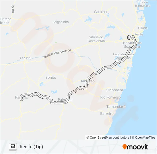 1129 CUPIRA - RECIFE Bus Line Map