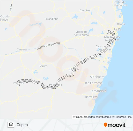 1129 CUPIRA - RECIFE Bus Line Map