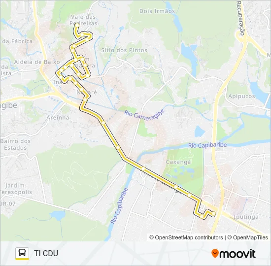 2442 JARDIM PRIMAVERA (VALE DAS PEDREIRAS) / TI CDU Bus Line Map