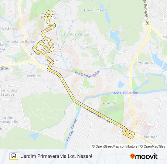 Mapa da linha 2442 JARDIM PRIMAVERA (VALE DAS PEDREIRAS) / TI CDU de ônibus